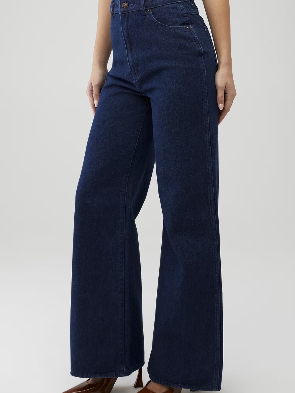 Rolla's Studio Flare High-Rise Wide Leg Jeans Dark Blue Size 27 - Picture 13 of 14